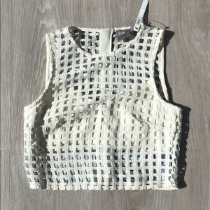 NWOT ASOS white sheer top w/ attached bralett sz4